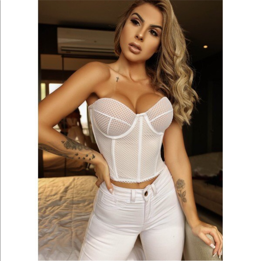 Corset bustier & panty  set * cropped top blouse - Picture 6 of 15